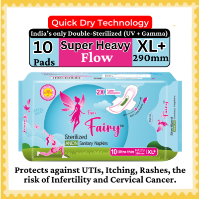 Fya's Fairy 290mm First Ever Double Sterilized Sanitary Pads For Women, Most Hygienic Sanitary Pad for Women with a Highly Absorbent Core