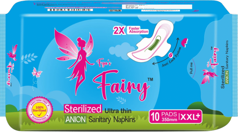 Fya's Fairy 350mm First Ever Double Sterilized Most Hygienic Sanitary Pads, Highly Absorbent Core