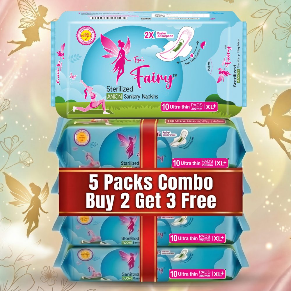 Fya’s Fairy 290mm Sanitary Pads for Women – Buy 2 + 3 Free Combo | Double Sterilized | Highly Absorbent Core