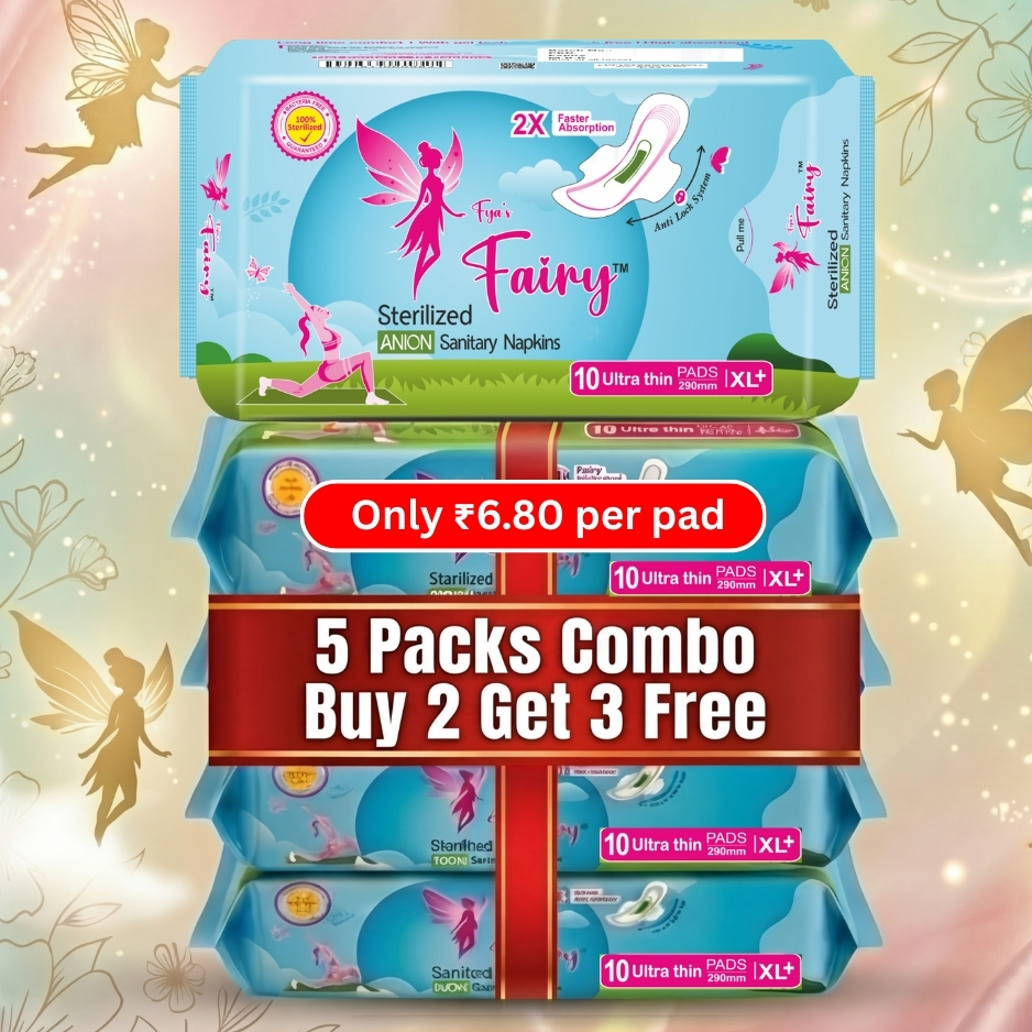 Fya’s Fairy 290mm Sanitary Pads for Women – Buy 2 + 3 Free Combo | Double Sterilized | Highly Absorbent Core