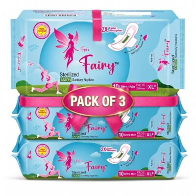 Fya's Fairy XL+ Sanitary Pads | Double Sterilized UV + Gamma | 290mm Ultra Thin & High Absorbent | Pack of 3